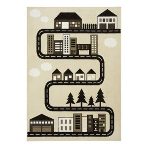 Dětský koberec Kids 534451/97955 - Uličky mezi domečky, krémový