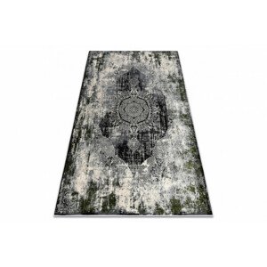 Koberec VINCI 1516 Rozeta vintage - strukturální - sloní kost / zelený