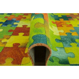 Dětský metrážový koberec Puzzle vícebarebný
