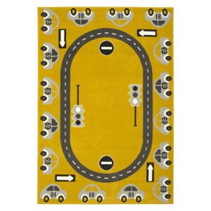 Dětský koberec LUNA KIDS 531825/89955 - Auta, hořčicový