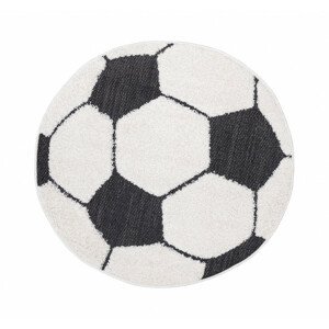 Dětský koberec KAYRA FOOTBALL, bílý / černý