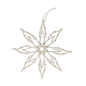 Závěsná vánoční dekorace PERLYN vločka 835426