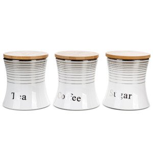 Sada tří nádob LEXI 03 bílá / stříbrná (3 ks)