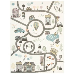 Dětský koberec Lima 9376A uličky, krémový