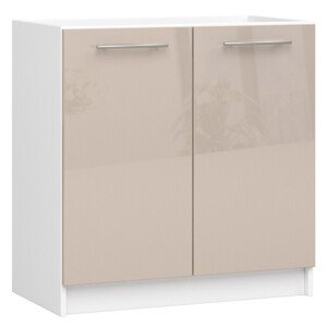Spodní kuchyňská skříňka pod dřez OLIWIA S80 bílá / cappuccino, lesk