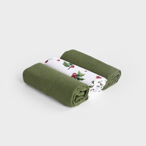 Sada kuchyňských utěrek TICKLE zelená / bílá 703317