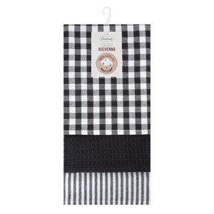 Sada kuchyňských utěrek LUCY černá