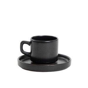Šálek FAMELIO černá, s podšálkem 725456 200 ml