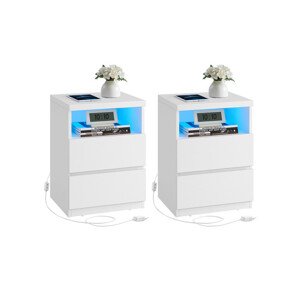 Set dvou nočních stolků s LED osvětlením LET834W01