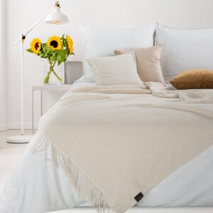 Deka Judy s třásněmi, krémová