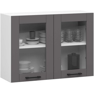 Horní kuchyňská skříňka OLIWIA W80 H580 bílá / šedá