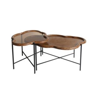 Set dvou konferenčních stolků LUCE hnědý 739651