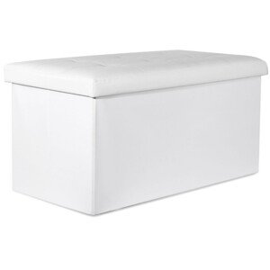 Skládací lavička s víkem XXL bílá