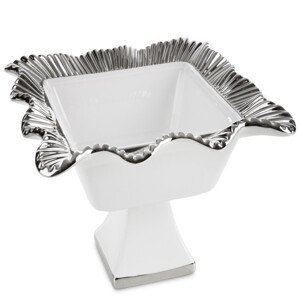 Dekorativní mísa BETSY 02 bílá / stříbrná