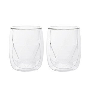 Sada dvou sklenic CEMBRA GROOVE průsvitná 732355 280 ml (2 ks)