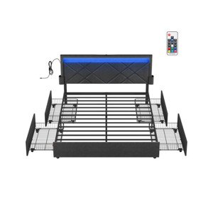Manželská postel s LED osvětlením RMB828G02