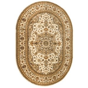 Koberec Super Rose 3792A Ornament květiny, krémový / béžový ovál