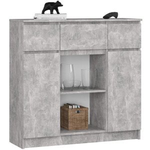 Komoda K100 2D 3SZ 2P beton