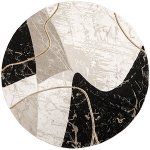 Koberec KASHMIR KR205S černý / zlatý kruh