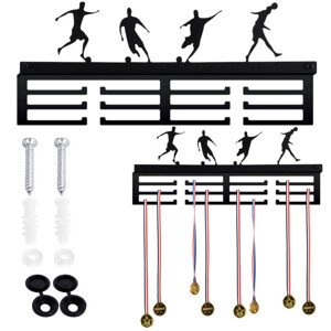 Nástěnný věšák na medaile FOTBALISTI černý