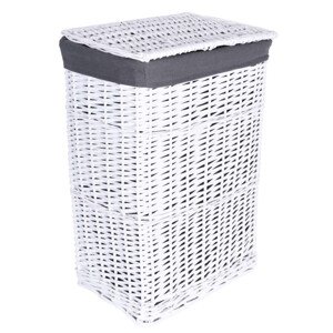 Proutěný koš na prádlo 114 l bílý / šedý