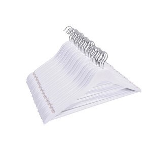 Věšáky na oblečení RONDO dřevěné, bílé (100 ks)