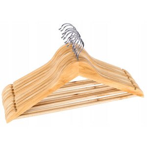 Věšáky na oblečení RONDO dřevěné, světle hnědé (100 ks)
