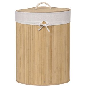 Rohový koš na prádlo 60 l bambusový béžový