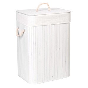 Koš na prádlo bambusový 80 l bílý
