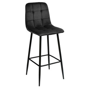 Barová židle HAMILTON sametová, černá