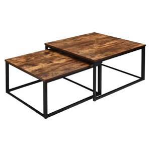 Sada 2 konferenčních stolků VELEN Rustic dub