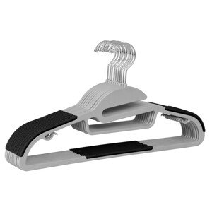 Věšáky na oblečení FLEXI šedé / černé (10 ks)