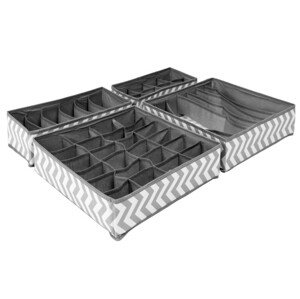 Sada čtyř organizérů SKUFF šedá / bílá (4 ks)