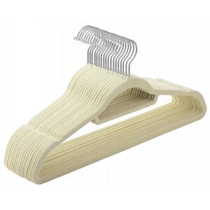 Věšáky na oblečení MAXI sametové, béžové (60 ks)