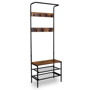 Věšák na kabáty s botníkem ODRYS černý