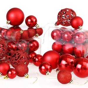 Sada vánočních závěsných dekorací REGALO červená (100 ks)