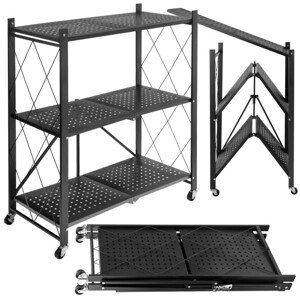 Pojízdný regál GESTEL 3 police černý