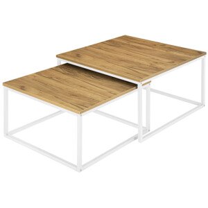 Sada 2 konferenčních stolků VELEN Craft bílý