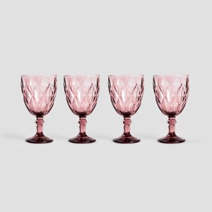 Sada čtyř sklenic LUNNA na víno, růžové 747663 340 ml (4 ks)
