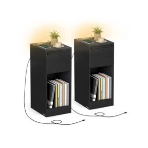 Set dvou nočních stolků s LED osvětlením LET710B01 (2 ks)