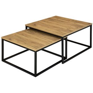 Sada 2 konferenčních stolků VELEN Rustic Craft