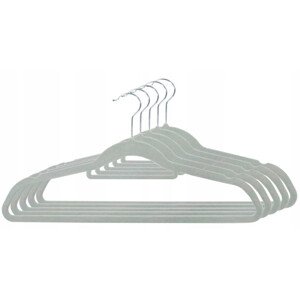 Věšáky na oblečení MAXI sametové, šedé (5 ks)