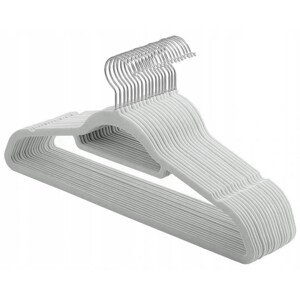 Věšáky na oblečení MAXI sametové, šedé (20 ks)