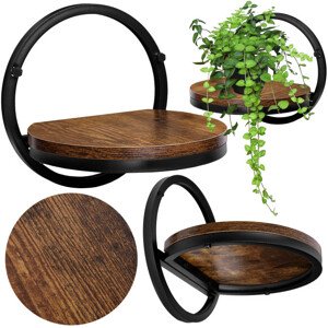 Nástěnný stojan na květiny EBRO RUSTIC LOFT hnědý