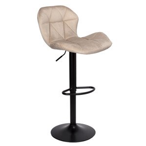 Barová židle GORDON sametová, černá / béžová