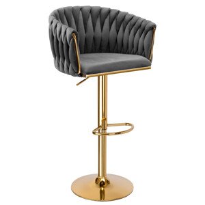 Barová židle COFTON sametová, zlatá / grafitová