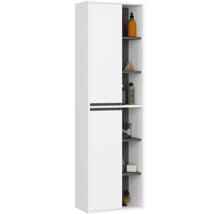 Kúpeľňová skříňka VAMI W50 2D 6P bílá / grafit