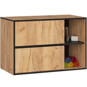 Skříňka pod umyvadlo VAMI W90 2SZ 2P dub craft / černá