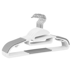 Věšáky na oblečení FLEXI bílé / šedé (10 ks)