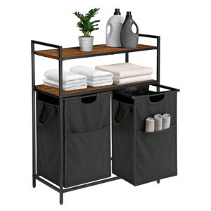 Prádelní koš MIRUN 2-přihrádkový šedý